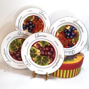 4pc The Monkey and the Peddler 6.5'' Dessert Plates Vendange